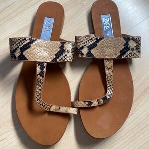 Zara Snake Print Sandals